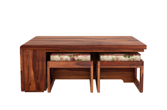 Rhonex Coffee Table with Stool - in Jaipur by Woodshilp