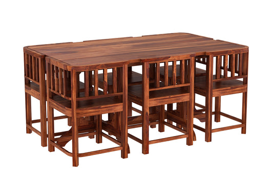 Aharoni 6 Seater Dining Set - in Jaipur by Woodshilp