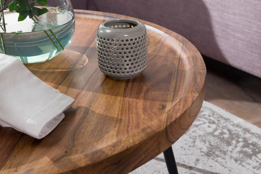 Albi Solid Wood Rounded Center Table by Woodshilp - in Jaipur by Woodshilp