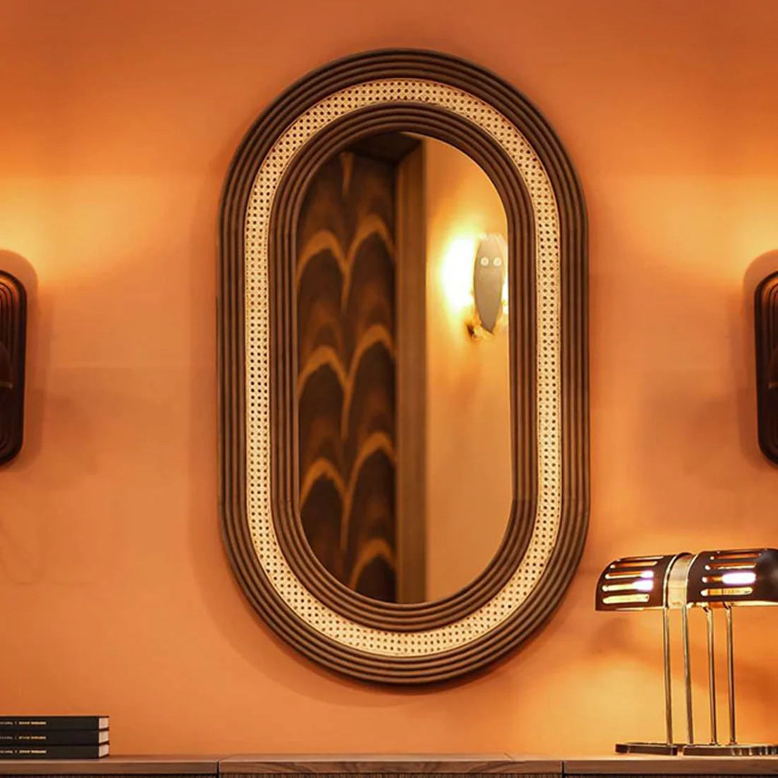 Ehraa Rattan Mirror by woodshilp furniture