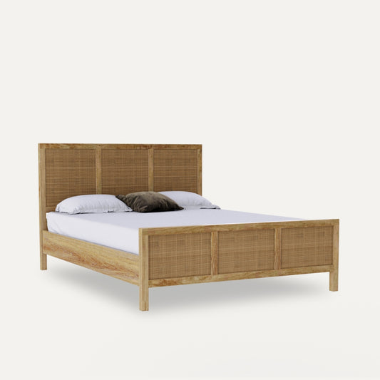 Glamping Rattan Queen Bed by Woodshilp - in Jaipur by Woodshilp
