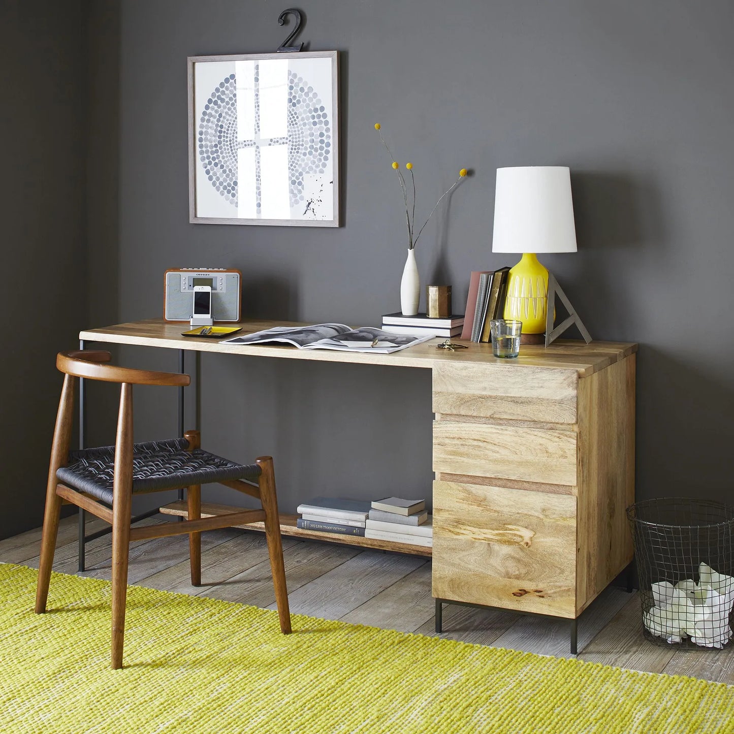 Modular Desk With File Cabinet by Woodshilp
