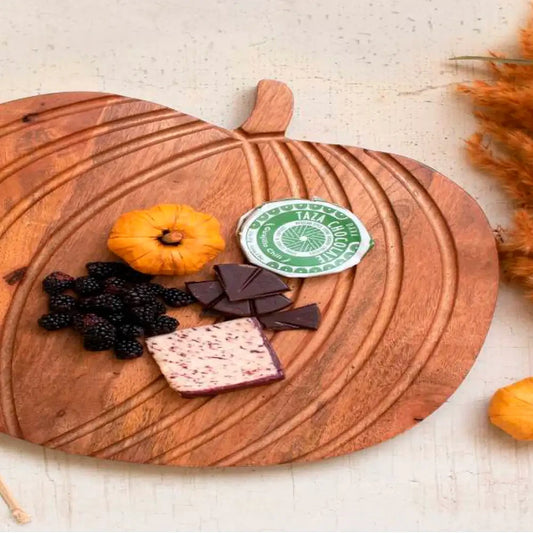 Pumpkin Hand Carved Tray by Woodshilp - in Jaipur by Woodshilp