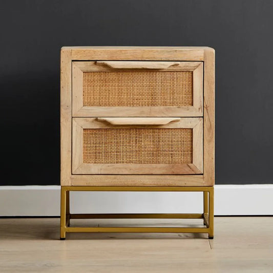 Rattan Webbed Side Table by woodshilp furniture - in Jaipur by Woodshilp