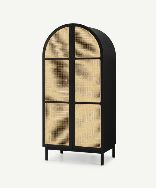 Raven Rattan Solid Wood Wardrobe by woodshilp - in Jaipur by Woodshilp