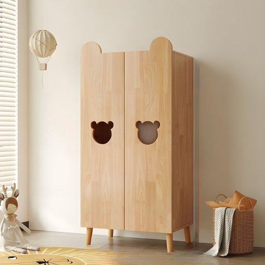 Rustic Mango Bear Pattern Wardrobe Solid Wood by woodshilp