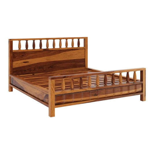 Rustic Solid Wood King Size Platform Bed by Woodshilp - in Jaipur by Woodshilp