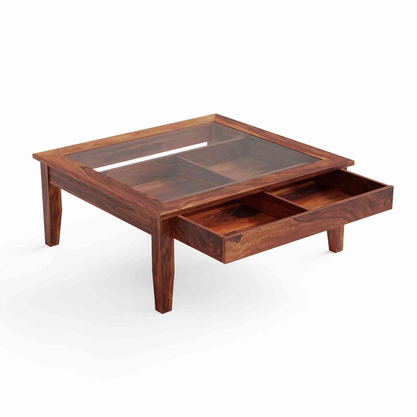 Dumdum Solid Sheesham Wood Coffee Table (Natural Finish)