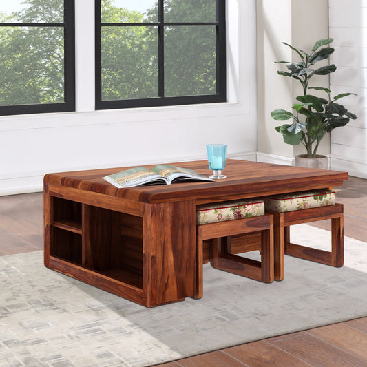Rhonex Coffee Table with Stool -  in Jaipur by Woodshilp