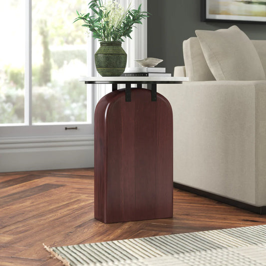 Trace Round Abstract Design Side Table -  in Jaipur by Woodshilp