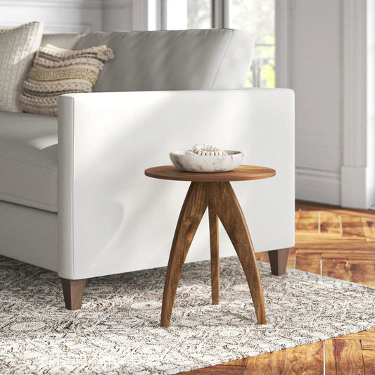 Titan Solid Wood 3 Legs End Table -  in Jaipur by Woodshilp