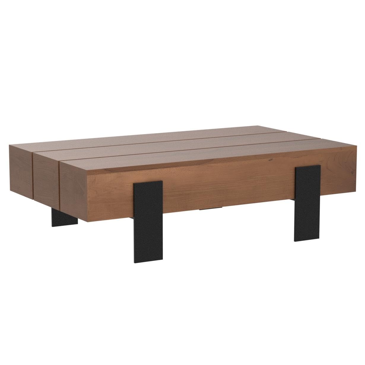 Acacia Wood & Iron Rectangle Coffee Table by Woodshilp