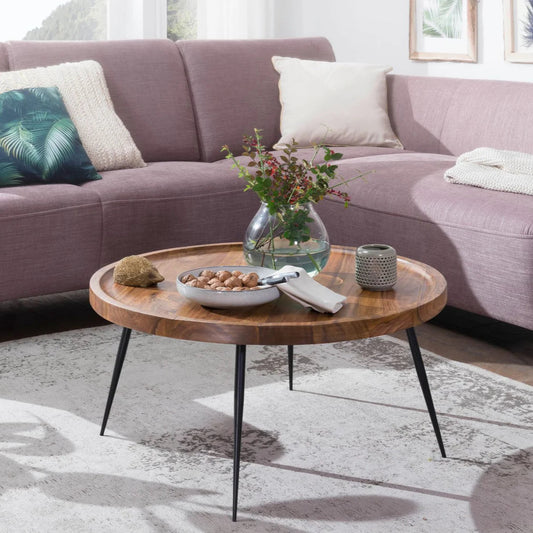 Albi Solid Wood Rounded Center Table by Woodshilp -  in Jaipur by Woodshilp