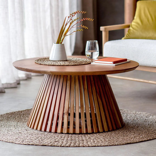 Barah Round Coffee Table by Woodshilp -  in Jaipur by Woodshilp