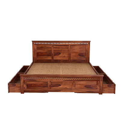 Barley Sheesham Wood Bed Woodshilp