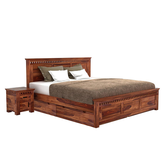 Barley Sheesham Wood Bed Woodshilp -  in Jaipur by Woodshilp