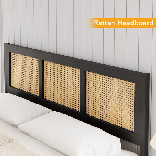 Bohemian Rattan Bed by Woodshilp -  in Jaipur by Woodshilp