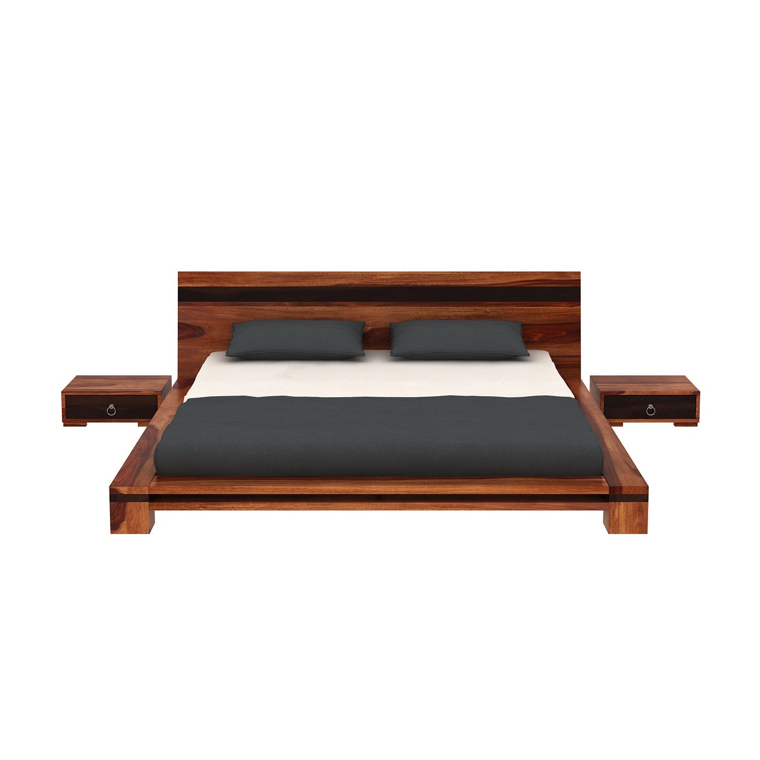 Brown Low Floor Double Bed by Woodshilp