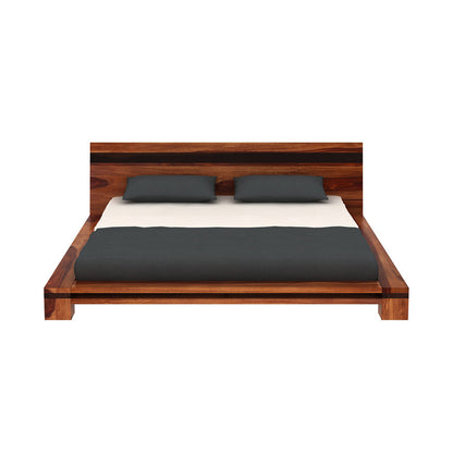 Brown Low Floor Double Bed by Woodshilp