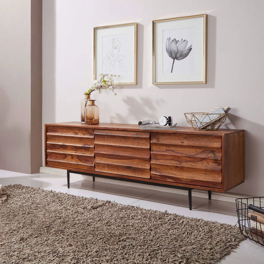 Caen Solid Wood Tv Cabinet Iron Base by Woodshilp -  in Jaipur by Woodshilp