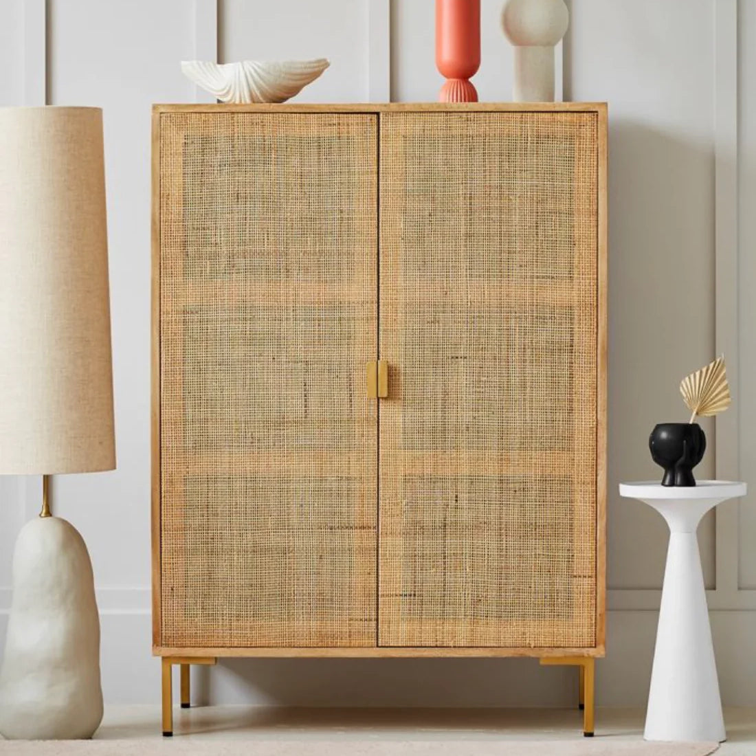 Divi Rattan Webbed Cabinet by woodshilp furniture