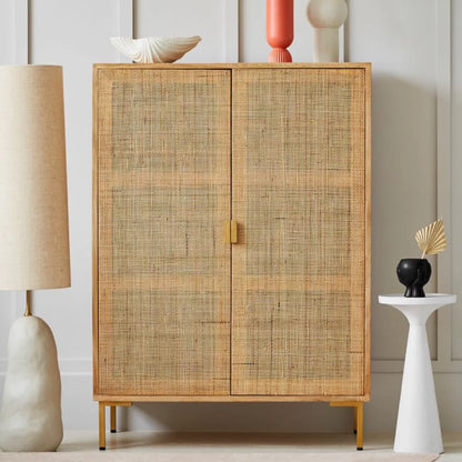 Divi Rattan Webbed Cabinet by woodshilp furniture