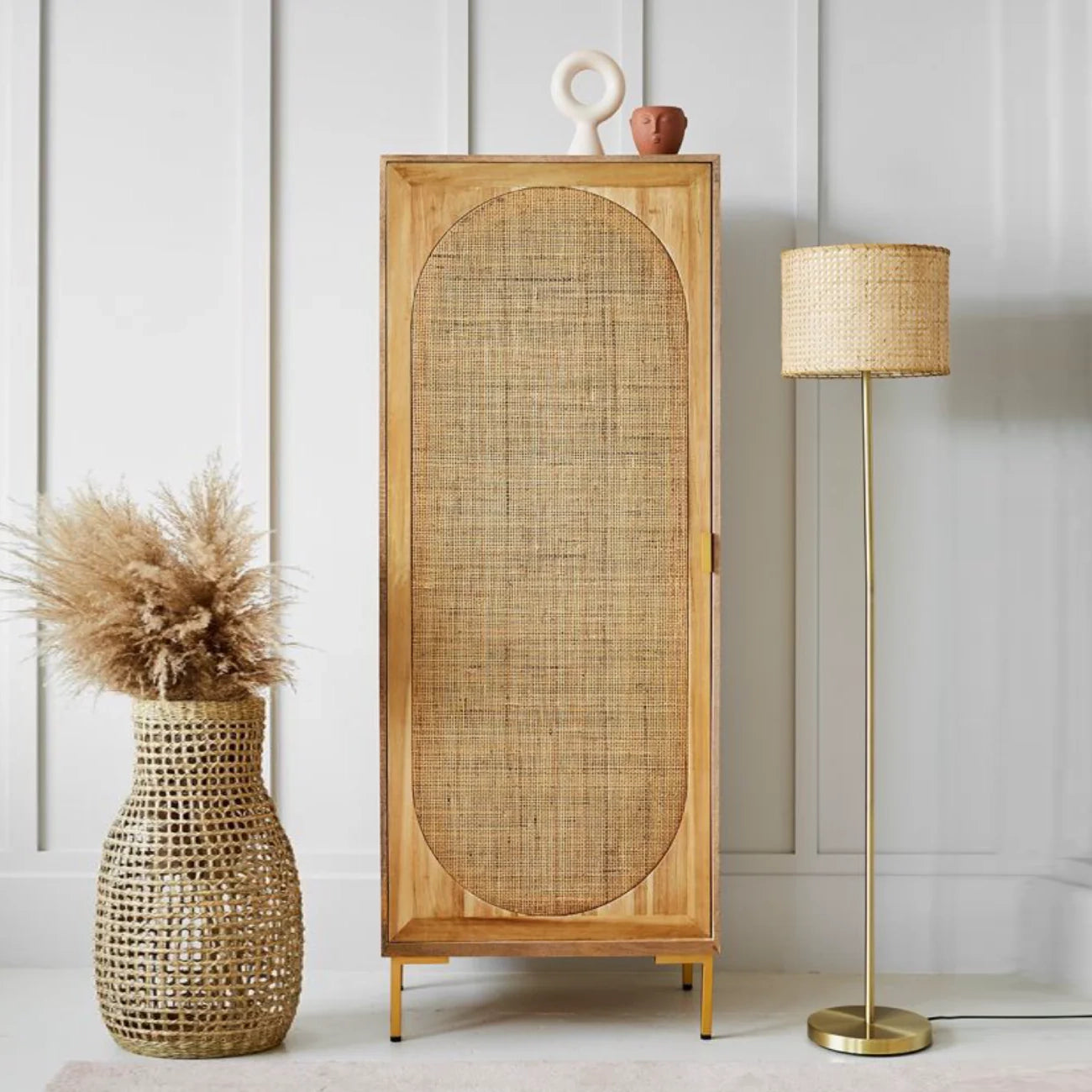 Divi Rattan Webbed Cupboard by woodshilp furniture