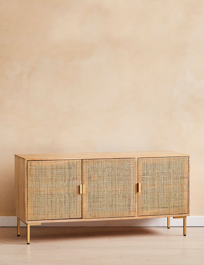 Divi Rattan Webbed Large Sideboard by woodshilp furniture