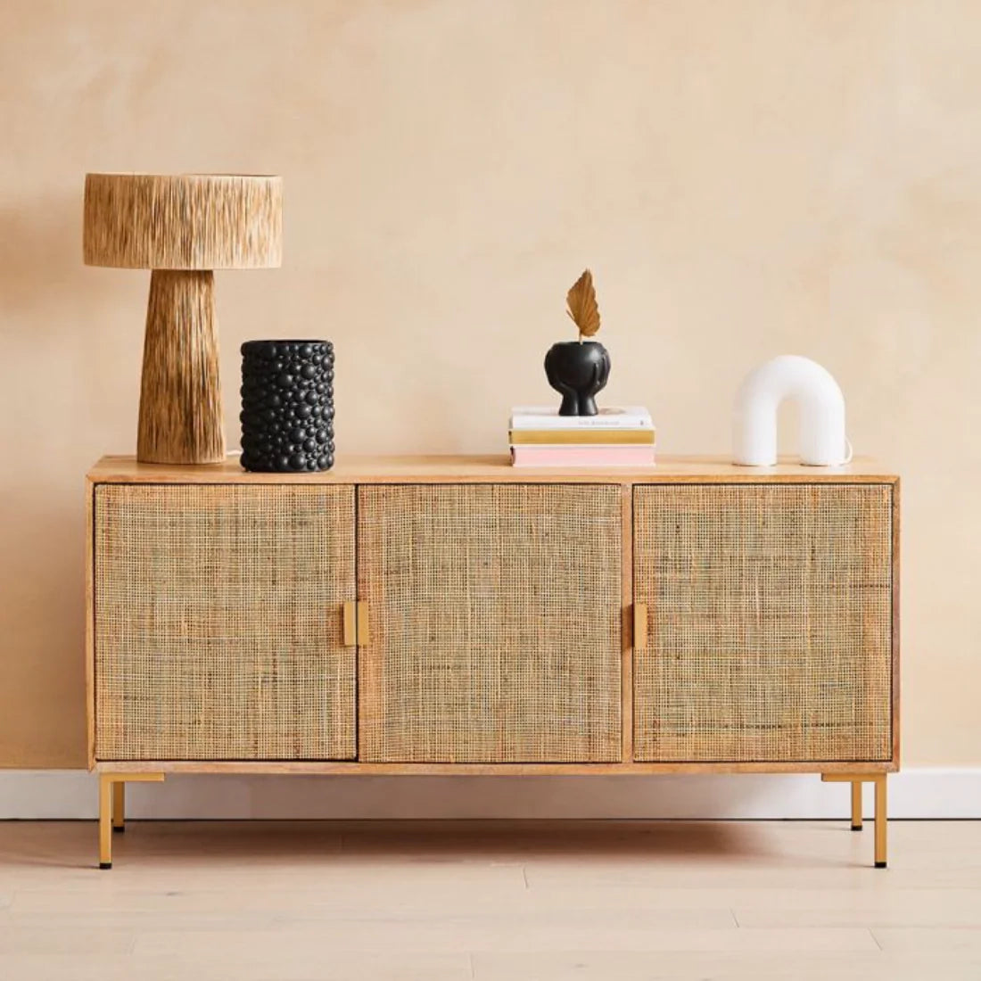 Divi Rattan Webbed Large Sideboard by woodshilp furniture