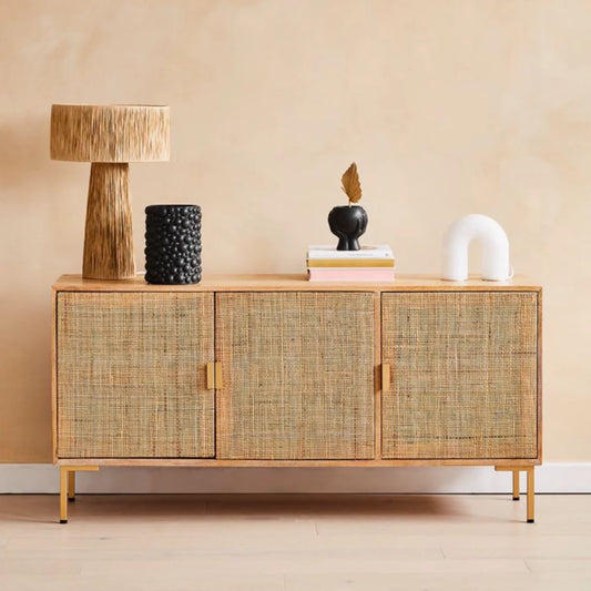 Divi Rattan Webbed Large Sideboard by woodshilp furniture -  in Jaipur by Woodshilp