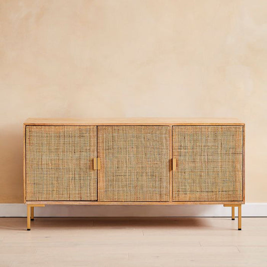 Divi Rattan Webbed Large Sideboard by woodshilp furniture -  in Jaipur by Woodshilp