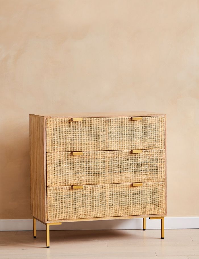 Divi Rattan Webbed Small Chest Of Drawers by woodshilp furniture