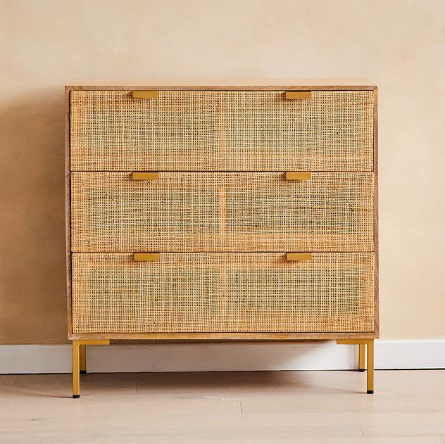 Divi Rattan Webbed Small Chest Of Drawers by woodshilp furniture