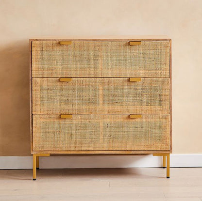 Divi Rattan Webbed Small Chest Of Drawers by woodshilp furniture