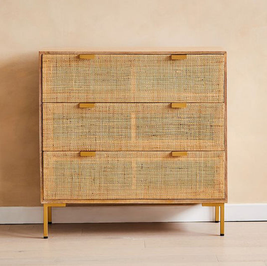 Divi Rattan Webbed Small Chest Of Drawers by woodshilp furniture -  in Jaipur by Woodshilp