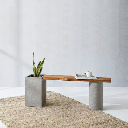 Dot Square Planter Bench by Woodshilp