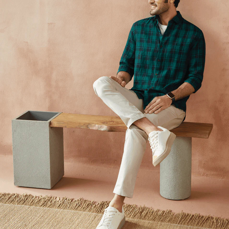 Dot Square Planter Bench by Woodshilp