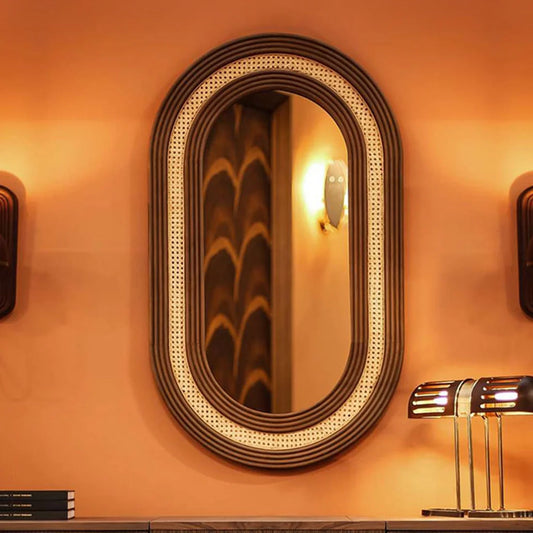 Ehraa Rattan Mirror by woodshilp furniture -  in Jaipur by Woodshilp