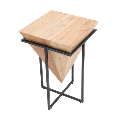 Inverted Pyramid Wooden Side Table by Woodshilp