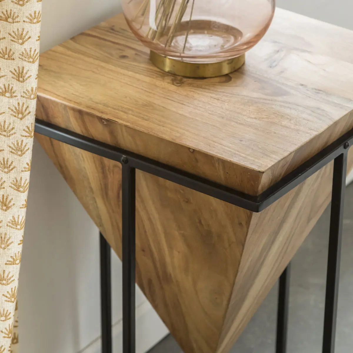 Inverted Pyramid Wooden Side Table by Woodshilp