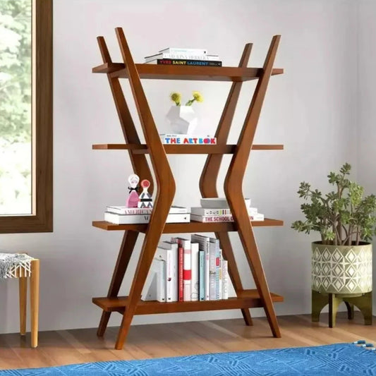 Lotus Solid Wood Bookshelf by Woodshilp -  in Jaipur by Woodshilp