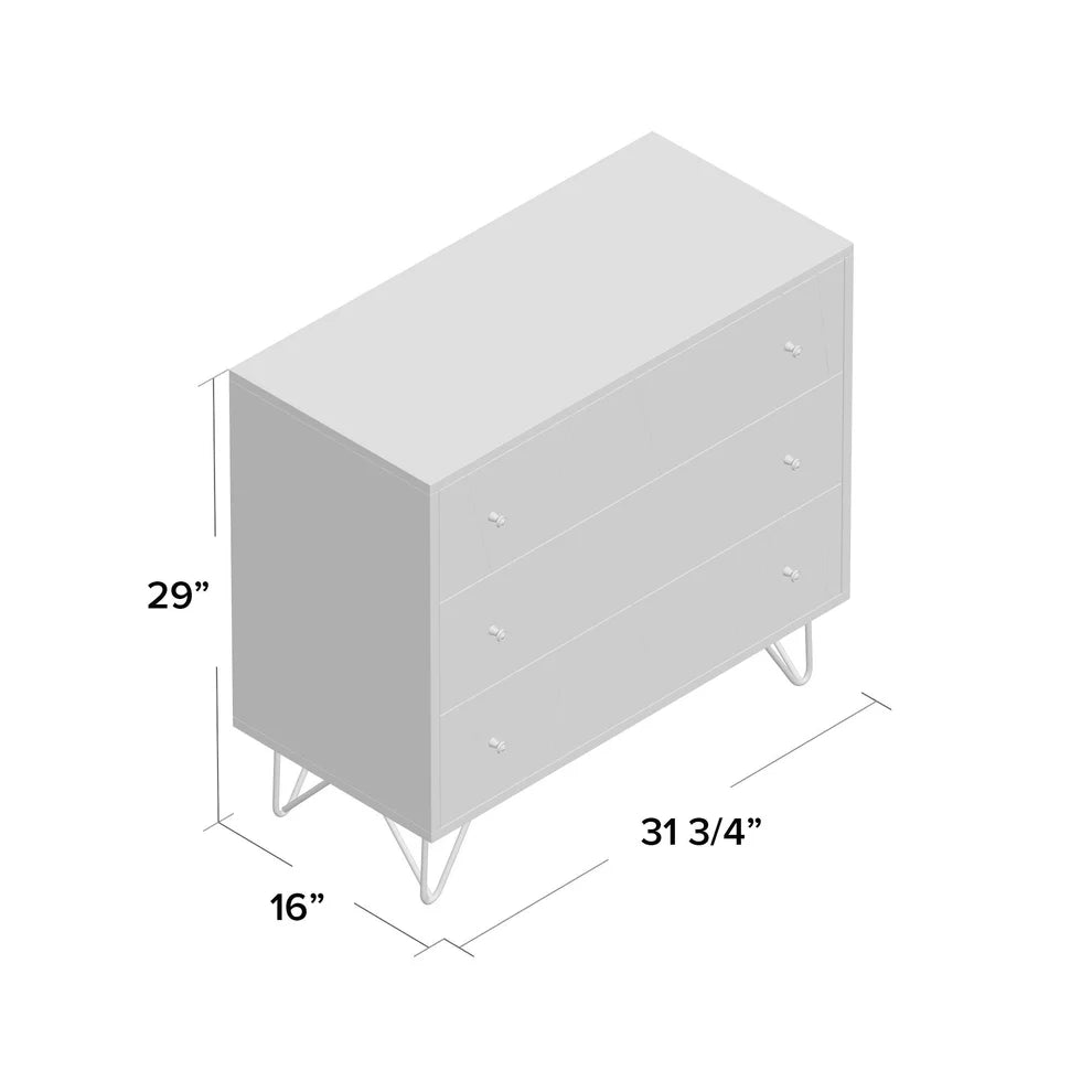 Luka 3 Drawer Standard Dresser Chest Furniture