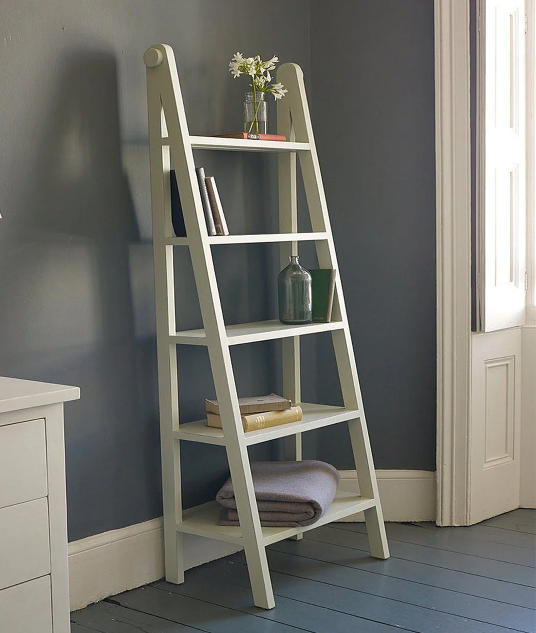 Mango Wood Ladder Design Book shelves by Woodshilp