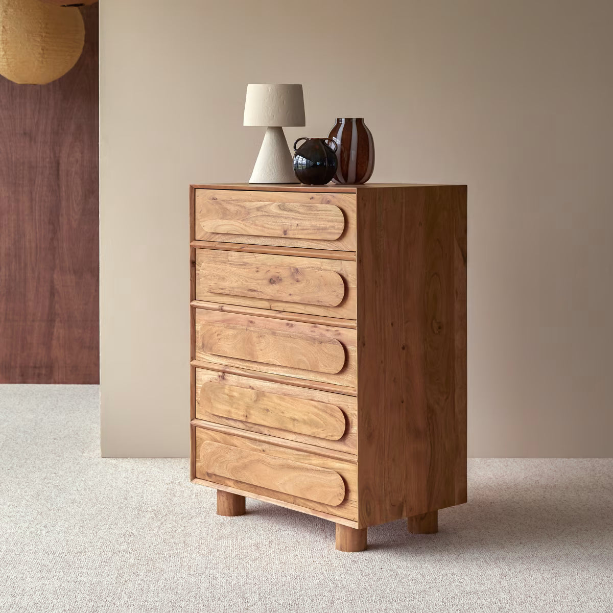 Olga Solid acacia chest of drawers  woodshilp furniture