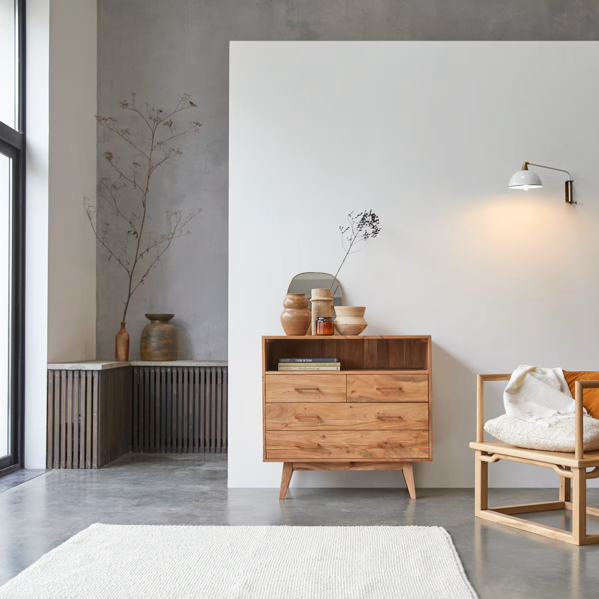 Oslo Solid acacia chest of drawers by Woodshilp