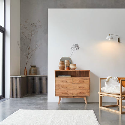 Oslo Solid acacia chest of drawers by Woodshilp