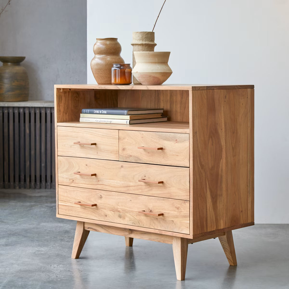 Oslo Solid acacia chest of drawers by Woodshilp