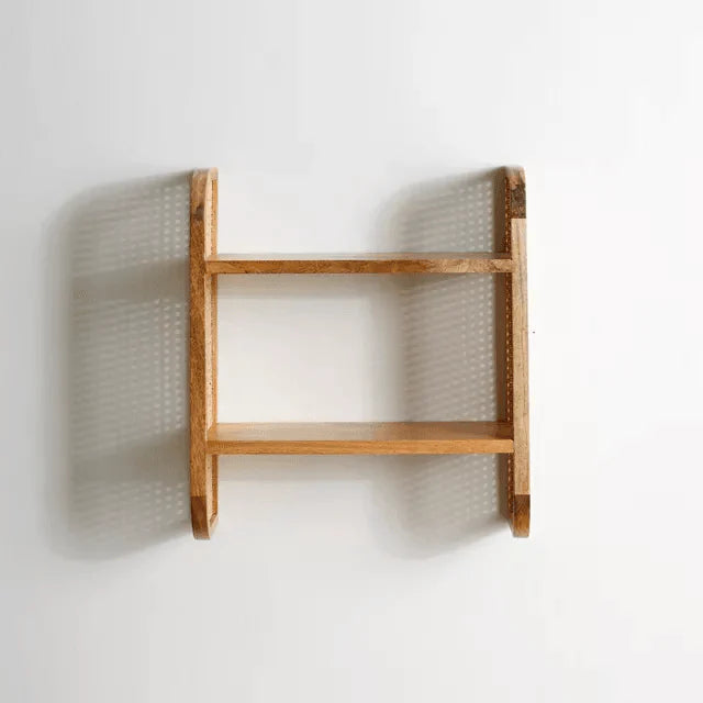 Rattan Mango Wood Wall Rack by Woodshilp