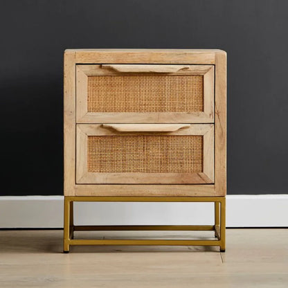 Rattan Webbed Side Table by woodshilp furniture
