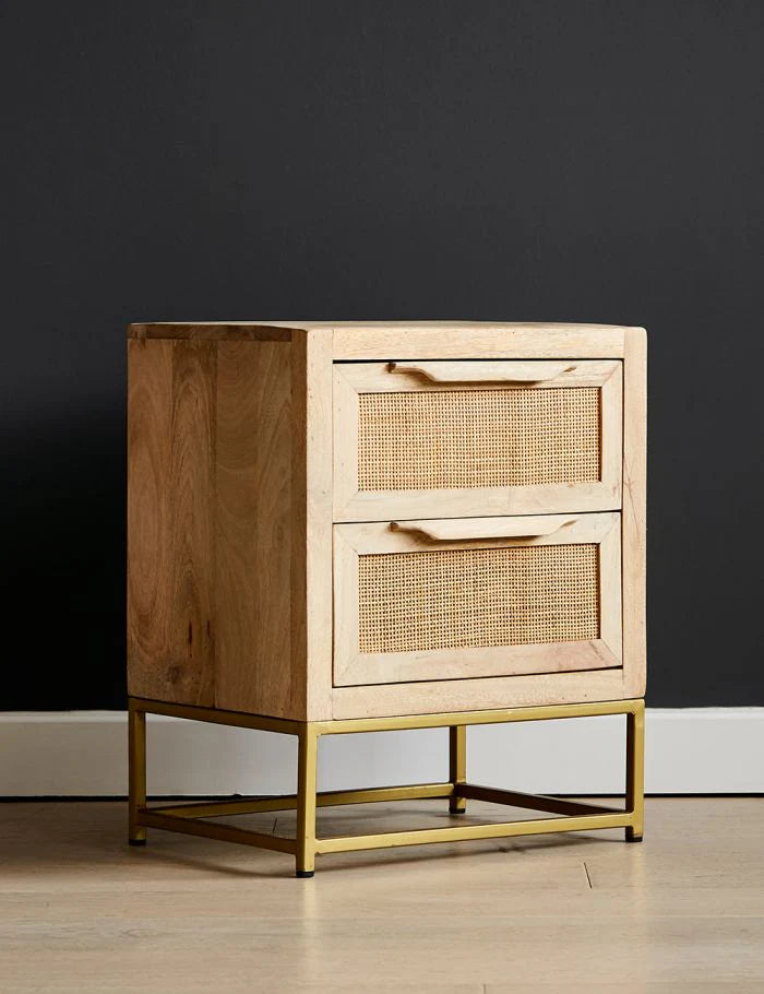 Rattan Webbed Side Table by woodshilp furniture